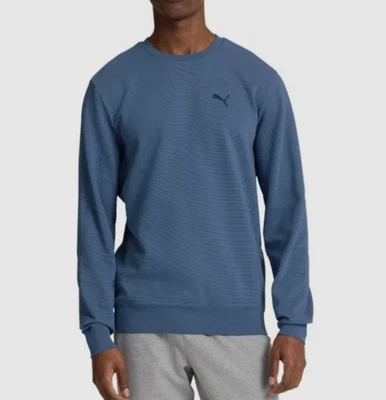 Sudadera Puma Para Hombre Texturizada Cuello Redondo Mangas Largas Azul Talla XXL Foto 1 de 4