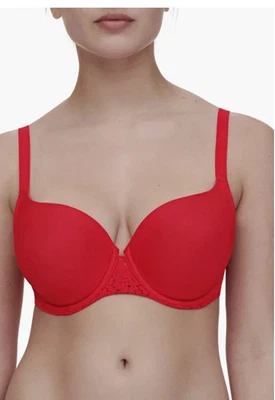 NWOT Chantelle RED SIZE 32DDD Norah Comfort Smooth Sweetheart T-Shirt Bra 13FNO - Image 1 of 4