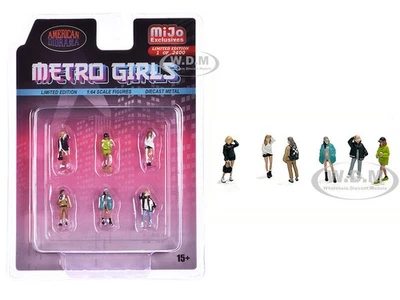 JUEGO DE 6 FIGURAS DIECAST "METRO GIRLS" ESCALA 1/64 POR AMERICAN DIORAMA 2408MJ Foto 1 de 2