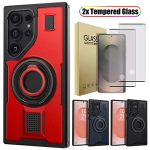 Funda/protector de pantalla con soporte de doble anillo para teléfono Samsung S25 Ultra S25+ - Imagen 1 de 39