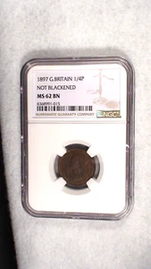 1897 Great Britain 1/4 Penny NGC MS62 BN UNCIRCULATED 1/4P Coin PRICED TO SELL! - Picture 1 of 4