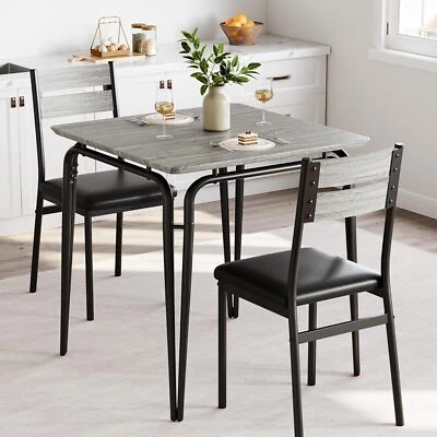 3-Piece Dining Room Wooden Kitchen Table & Cushion Chair Sets for Small Space - Image 1 of 4