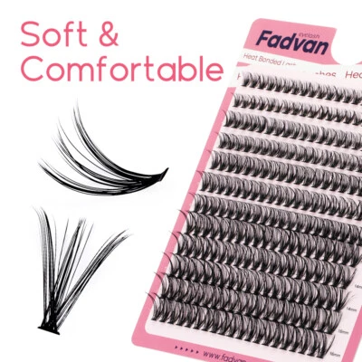 Cluster Lashes Individual Eyelashes C D Curl Extension False Mixed Length Fadvan