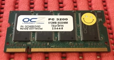 RAM DDR1 PC-3200 (400MHz), 512 MB, SO-DIMM (200 Pin) - OCZ COMPLETAMENTE TESTATA - Immagine 1 di 3