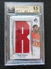 2010-11 PAUL GEORGE SP AUTHENTIC ROOKIE RC AUTO BY THE LETTER PATCH BGS 9.5 GEM!