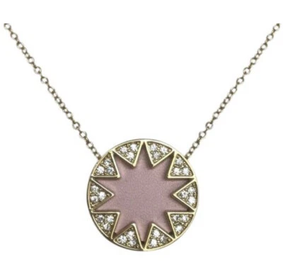 Collar House of Harlow Suunburst Pavé de Cuero/Cristal Rosa Foto 1 de 4