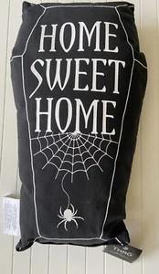 HALLOWEEN HOME SWEET HOME SARGWURFKISSEN Sarg 20""x 9"" Spuk Marlo Lorenz - Bild 1 von 4