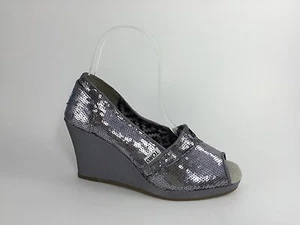 Toms Womens Pewter Wedges 5.5 - Picture 1 of 8