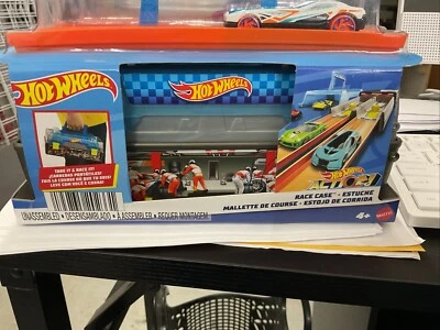 Hot Wheels Race Case Track Set with 2 Hot Wheels Cars, Dual Launcher - BRAND NEW - Image 1 of 4