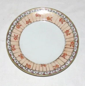 Nippon Hand painted 6 inch Plate - Pink Flowers - Raised Gold Trim - Picture 1 of 4