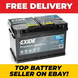 Exide EA722 Car Battery 096TE 096 fits Ford Audi Mini Mitsubishi Porsche Merc - Picture 1 of 12