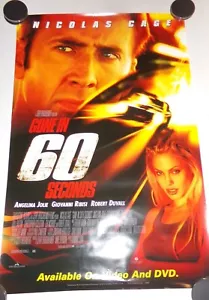 GONE IN 60 SECONDS CAGE JOLIE ONE SHEET MOVIE VIDEO STORE PROMO POSTER - Picture 1 of 6