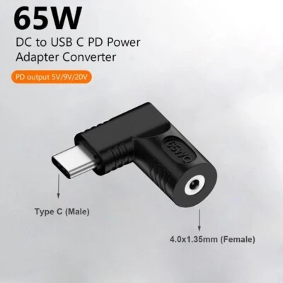 DC 4.0x1.35mm Female to USB Type C PD Power Adapter Converter for USB C Devices - Image 1 of 4