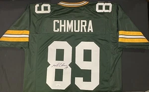 Maglietta Mark Chmura Green Bay Packers SB XXXI Firmata Auto Stile Professionista ~ JSA COA - Foto 1 di 6