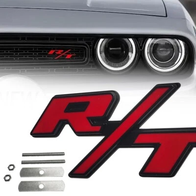 RT Front Grill Emblem OEM R/T Car Truck Badge Red Black Nameplate Decoration - Image 1 of 3