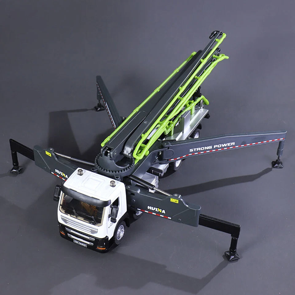 Concrete Pump Truck Model Toy Construction Vehicle Diecast Toy Car Grey - Image 1 of 4