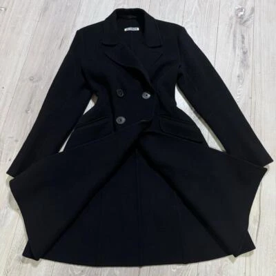 Abrigo Mujer Talla S Jil Sander Negro Doble Pecho Abrigo Largo Guisante Cachemira 34 Out Foto 1 de 4