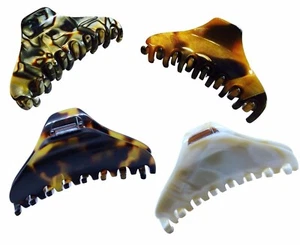 French Amie Director Thin and Narrow Small Handmade Hair Claw with Inner Teeth - Picture 1 of 16