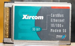 Vintage Xircom Cardbus Ethernet + Modem 10/100BaseT CBEM56G-100 PCMCIA PC Card - Picture 1 of 2