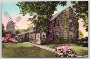 East Hampton LI New York~John Payne's Home Sweet Home~Windmill~1920s Handcolored - Picture 1 of 2