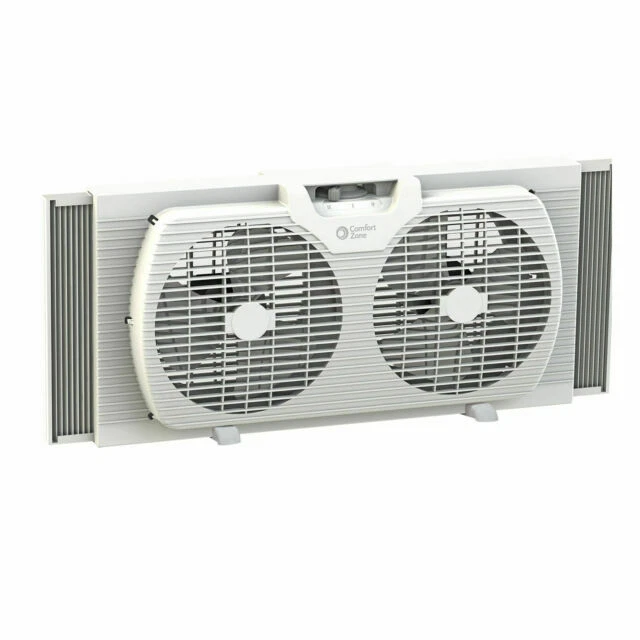 comfort zone CZ319WT 9 inch Twin Window Fan with Reversible Airflow Control