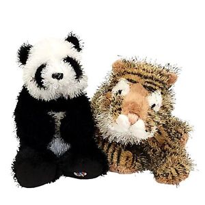 Ganz Webkins Zoo Buddies Panda & Tiger Stuffed Animal Plush Lot of 2 No Codes