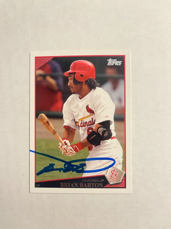 St Louis Cardinals BRIAN BARTON Signed Card - Image 1 of 1