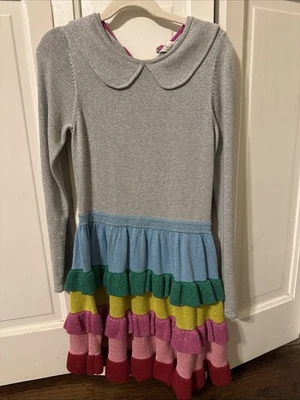 Mini Boden Rainbow Sparkle Knitted Dress - Image 1 of 4