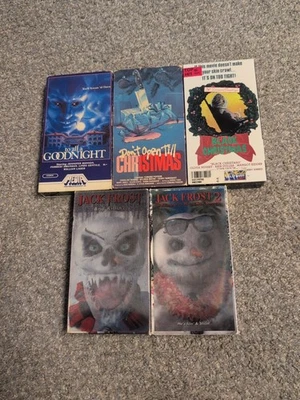 Christmas Horror Slasher VHS Tape Lot Black Christmas Jack Frost Don't Open Till - Imagen 1 de 4