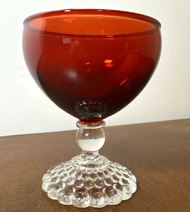 Vintage Anchor Hocking Glass Royal Ruby Bubble Foot 3.5” Glass/Sherbet - Picture 1 of 6
