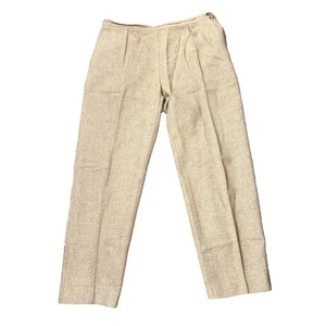 True Vintage reine Wolle Hose beige Fischgrät hergestellt in den USA chemische Reinigung Herren 32x28 - Bild 1 von 7