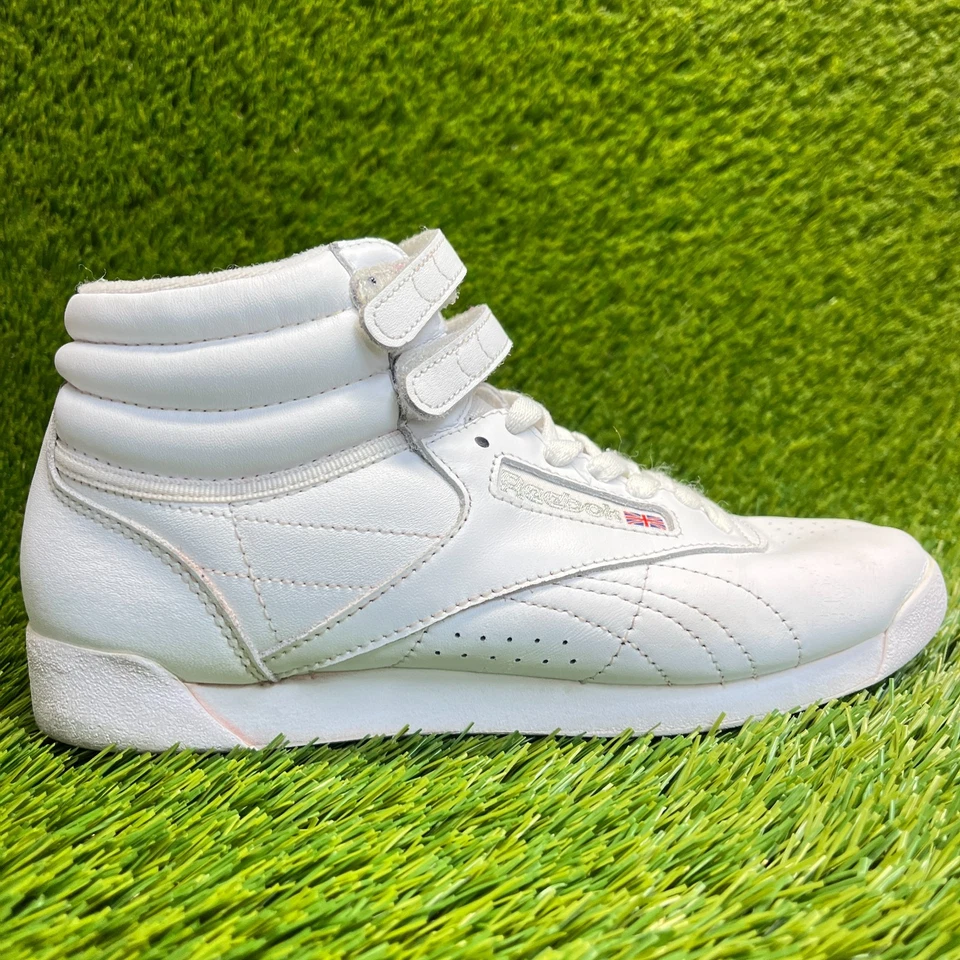 Reebok Freestyle Hi Mujer Talla 7 Blanco Cuero Atlético Zapatos para Caminar Tenis Foto 1 de 4