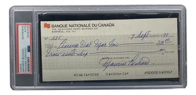 Maurice Richard Signed Montreal Canadiens  Bank Check #235 PSA/DNA - Image 1 of 4