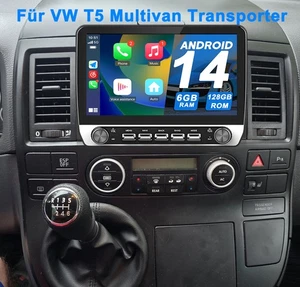 128G Für VW T5 Multivan Transporter DAB Android14 Autoradio Carplay GPS Navi RDS - Bild 1 von 16