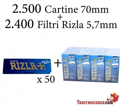Cartine Rizla Blu Corte Regular Blue 70mm + Filtri Rizla Ultra Slim 5.7mm - Imagen 1 de 4