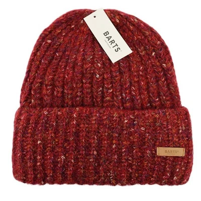 Chapéu gorro de malha BARTS vermelho HEBA forrado de lã mistura de poliéster tamanho único novo com etiquetas - Imagem 1 de 2