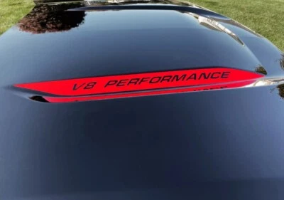 Juego de 2 calcomanías de rendimiento para capó Chevy Silverado 1500 V8 2019 20 21 22 23 24 Foto 1 de 4