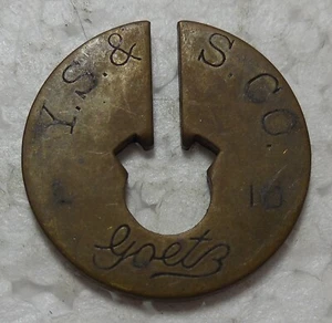 GOETZ YALE L-10 BRASS TELEPHONE TOKEN - Picture 1 of 2