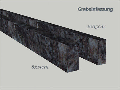 Grabeinfassung, Granit, Bahama Blue, Orion, Standard 6x15cm, NEU!! • 76€