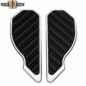 Chrome+Black Passenger Floorboards Footboard Kit Fit For Harley Touring Softail - Picture 1 of 3