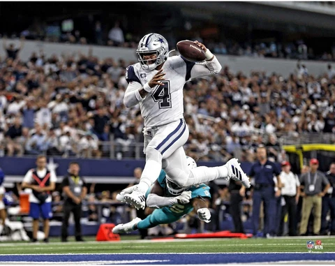 Dak Prescott Dallas Cowboys Unsigned Rushing Touchdown 11" x 14" Photo Cover