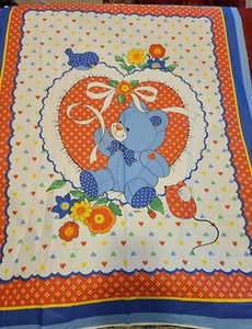 VTG NOS Morehead Fabri-Quilt PANEL Vtg Baby Animals Cheater Quilt Bear BIRD - Picture 1 of 6