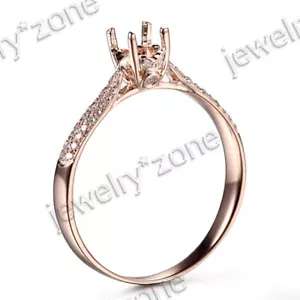 4.5mm Round Cut Natural Diamonds Semi Mount Wedding Ring Setting 10K Rose Gold - Picture 1 of 8