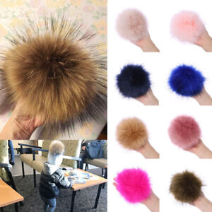 15cm Fashion Women Pom Skullie Imitation Fur Pompom Knitted Hat