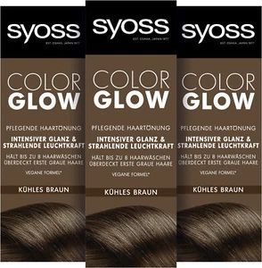 SYOSS Color Glow Pflegende Haartönung Kühles Braun Coloration, 3x 100 ml - Bild 1 von 4