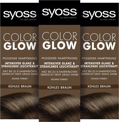 SYOSS Color Glow Pflegende Haartönung Kühles Braun Coloration, 3x 100 ml - Bild 1 von 4