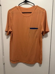 LULULEMON Herren Small Metal Vent Tech Shirt orange w blau - Bild 1 von 7