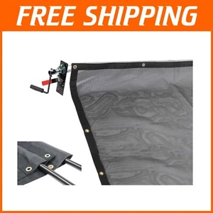 6' x 14' PVC Mesh Tarp Kit for Dump Trucks - Manual Crank Roller Included - Foto 1 di 11