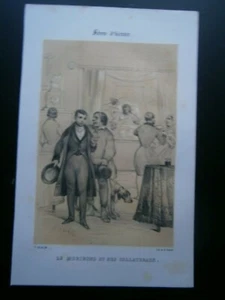 Gravure satyrique humoristique 19°: Le moribond et ses collatéraux - Bild 1 von 2