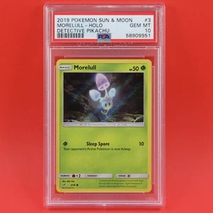 2019 Pokemon MORELULL 3 Holo Sun & Moon Detective Pikachu PSA 10 Gem Mint POP198 - Picture 1 of 2